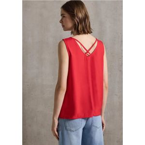 Street One Studio Dames Blousetop met lintdetails in Rood, in size: 34