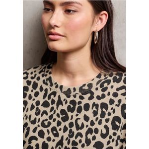 Street One Studio Dames Trui met Loose Fit print in Beige, in size: 36