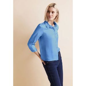 Street One Dames Viscose shirtblouse in Blauw, in size: 46