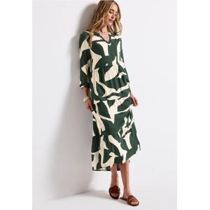 Street One Dames Maxi-jurk met print in Groen, in size: 34