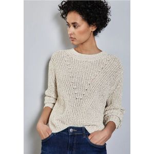 Gebreide Trui - Cloud Cream - Regular Fit - Ronde Hals - Lange Mouwen