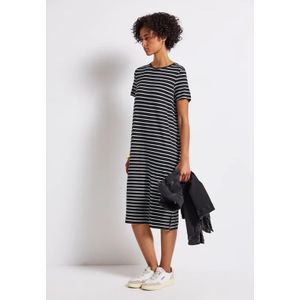 Street One Dames Gestreepte jurk in Zwart, in size: 34