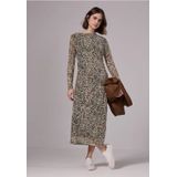 STREET ONE - F144395 - Damesjurk - Crème Bruin - Midi - Lange Mouwen