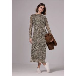 STREET ONE - F144395 - Damesjurk - Crème Bruin - Midi - Lange Mouwen