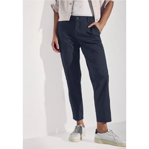 Street One Dames Twill chino broek in Blauw, in size: 32