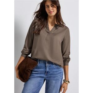 Street One Dames Tuniek met gespleten hals in Bruin, in size: 34