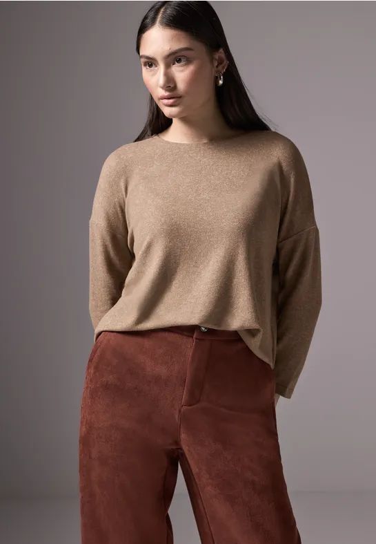 Street One - Studio - Dames Shirt - Bruin - 3/4 Mouwen