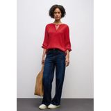 Street One Dames Tuniek met structuur en tape in Rood, in size: 34