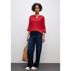 Street One Dames Tuniek met structuur en tape in Rood, in size: 34