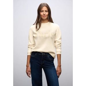 Street One Dames Sweater met print in Beige, in size: 34