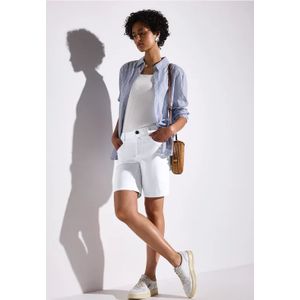 Street One Dames Satijnen bermuda met rits in Wit, in size: 32