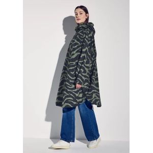 Street One - Poncho - Zwart - Waterafstotend - Dierenprint
