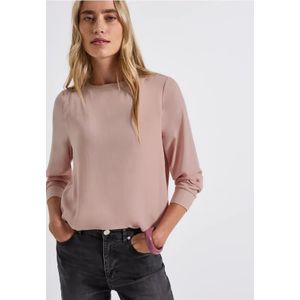 Street One Dames Materiaalmix chiffon shirt in Roze, in size: 34