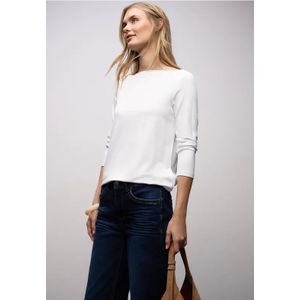 Street One Dames Shirt in lange stijl in Wit, in size: 34