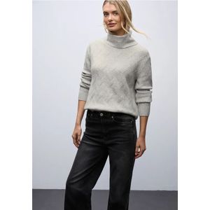 Street One Dames Zachte trui met structuur in Grijs, in size: 36