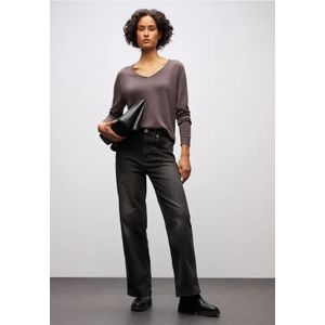 Street One Dames Trui met V-hals in Paars, in size: 34