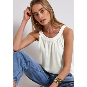 Street One Dames Linnen zomertop in Wit, in size: 36