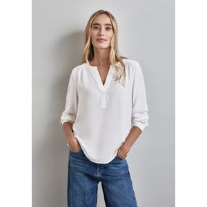 Blouse - Offwhite - Tuniekstijl - Lange Mouwen - Ronde Hals