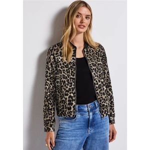 Street One Dames Blouson met leopatroon in Zwart, in size: 44