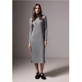 Street One Studio Glanzende gebreide damesjurk, Dark Silver Mel., 34