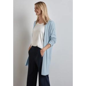 Street One Dames Lang fijn gebreid vest in Blauw, in size: 34