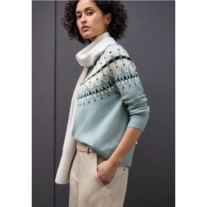 Street One Dames Trui met Noorse look in Blauw, in size: 36