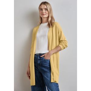 Street One Dames Lang fijn gebreid vest in Geel, in size: 34