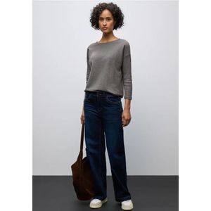 Street One Dames Shirt met geribde structuur in Bruin, in size: 34