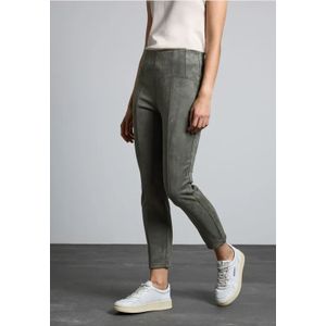 Street One - Hope - Skinny Broek - Groen - Hoge Taille, Materiaalmix met Stretch
