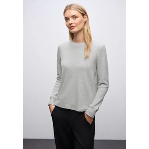 Street One Dames Gestructureerd overhemd in Grijs, in size: 34