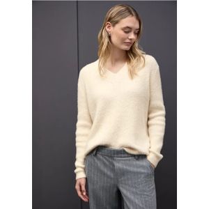 Street One - Zachte Trui - Beige - Dames - V-hals