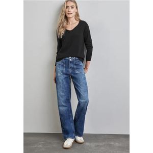 Street One Dames Fijn gebreide trui in Zwart, in size: 34