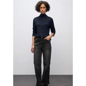 Street One Dames Basic shirt met coltrui in Blauw, in size: 34