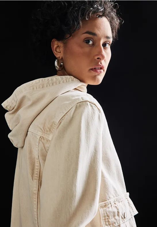 Street One - Lichtgewicht Spijkerjack - Beige - Dames