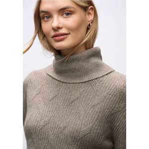 Street One Dames Zachte trui met structuur in Beige, in size: 34