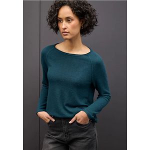 Street One Dames Zacht gemêleerd shirt in Turkoois, in size: 34