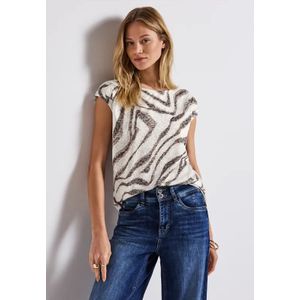 STREET ONE - Shirttop - Tumbled Beige - Met Print All-over