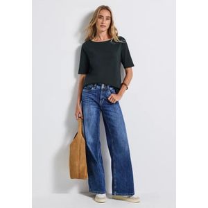 Street One Dames Shirt met boothals in Groen, in size: 34