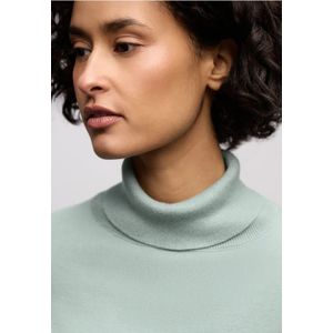 Street One Dames Basic trui met rolkraag in Blauw, in size: 34