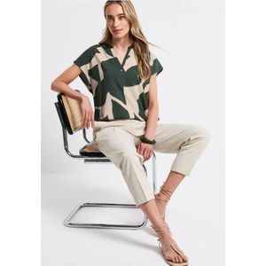 Street One Dames Gedessineerde blouse in Groen, in size: 34