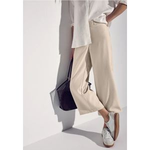 Street One - Culotte - Barley Beige - Dames - Hoge Taille - Brede Pijpen