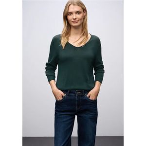 Street One Dames Trui met V-hals in Groen, in size: 34