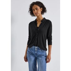 Street One Dames Shirt in blouselook in Zwart, in size: 44