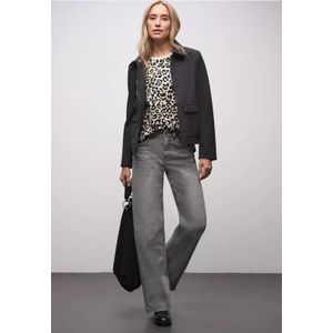 Street One Dames Jacquard shirt in Beige, in size: 34