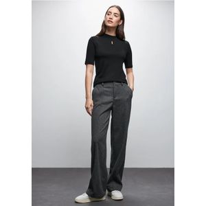 Street One Dames Shirt met uitgesneden detail in Zwart, in size: 34