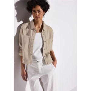 Street One Dames Denim jack met borstzakken in Beige, in size: 44