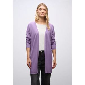 Street One Dames Lang fijn gebreid vest in Paars, in size: 34