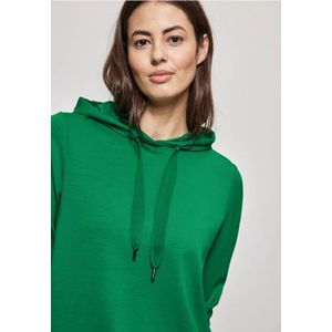 Street One Dames Hoodie met afgeronde zoom in Groen, in size: 34