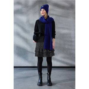 Street One Studio Dames Gedessineerde chiffon rok in Zwart, in size: 32