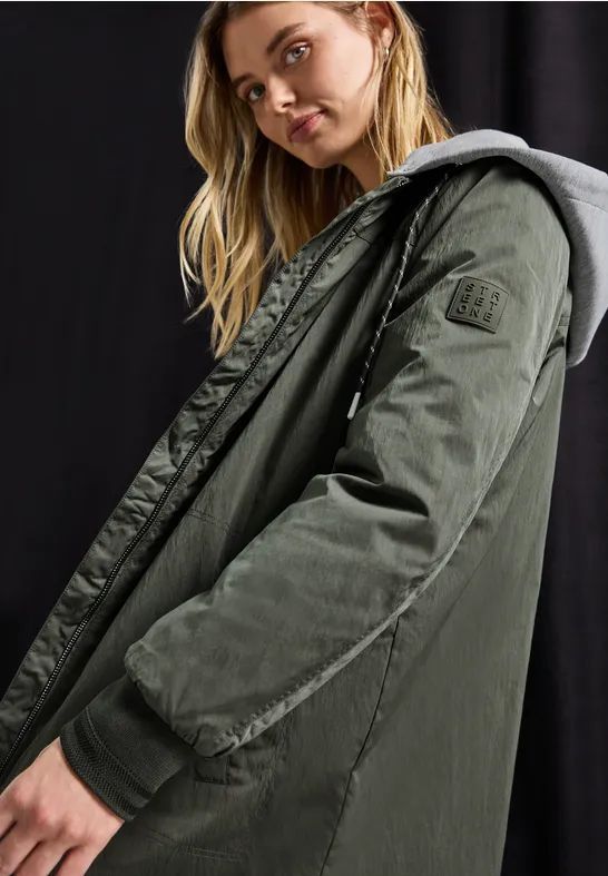 Street One - Lange Blouson - Groen - Dames